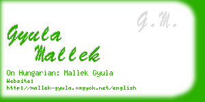 gyula mallek business card